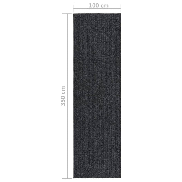 Anthrazitfarbene Schmutzfangmatte Botanica 100x350cm für den Flur