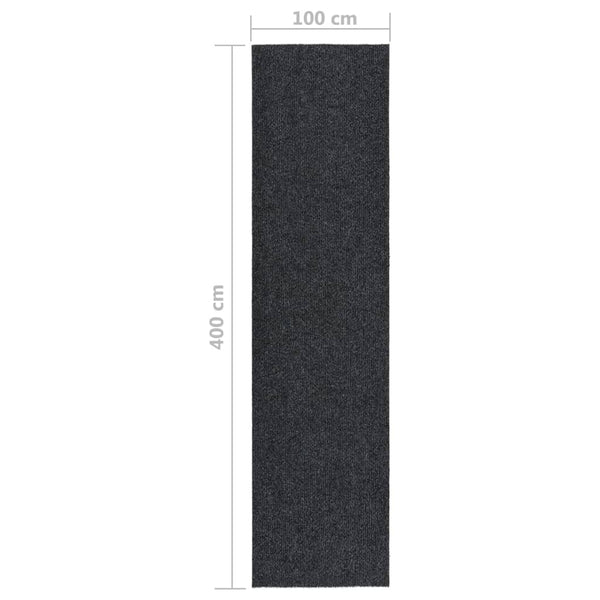 Anthrazitfarbener Flurschmutzfangteppich Botanica 100x400cm