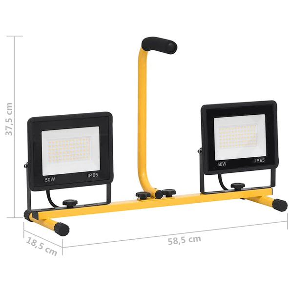 Warmweißer LED-Strahler mit Griff Campianu 2x50 W