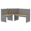 Honigbraune und graue Eckbank Saltiria 151cm (Kiefer)