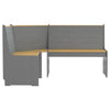 Honigbraune und graue Eckbank Saltiria 151cm (Kiefer)