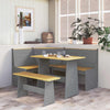 Honigbraune und graue Eckbank Saltiria 151cm (Kiefer)