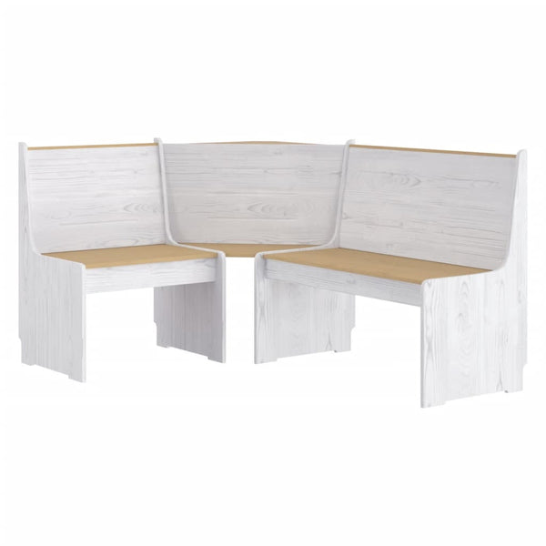 Honigbraune und weiße Eckbank Saltiria 151cm (Kiefer)