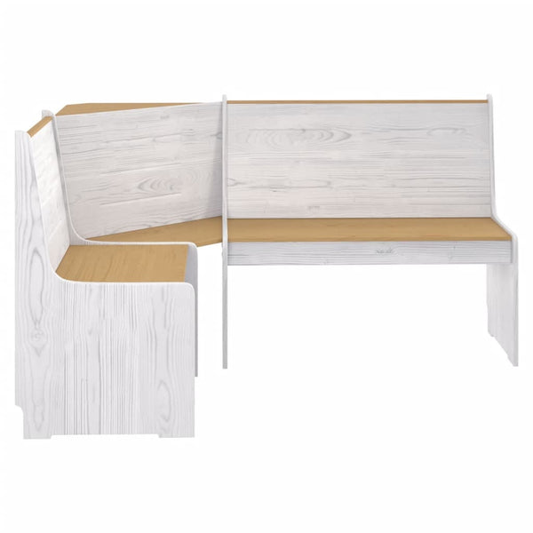 Honigbraune und weiße Eckbank Saltiria 151cm (Kiefer)