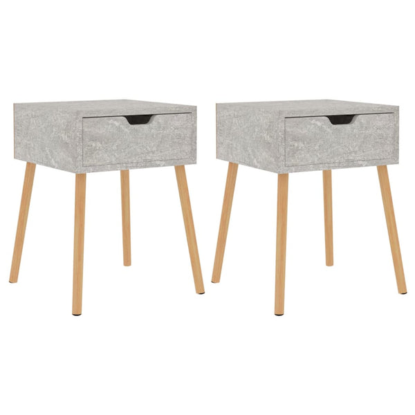 Betongraue Nachttische Izvernar 40x40x56cm (2 Stück, Holz)