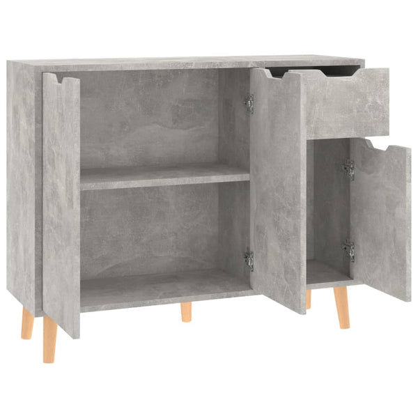 Betongraues Sideboard Ciulacu 90x30x72cm (Holz)