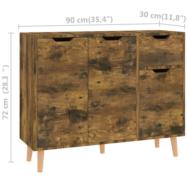 Räuchereiche Sideboard Ciulacu 90x30x72cm (Holz)