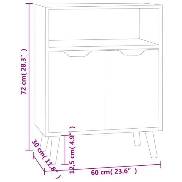 Betongraues Sideboard Dimitriu 60x30x72cm (Holz)