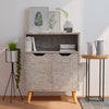 Betongraues Sideboard Dimitriu 60x30x72cm (Holz)