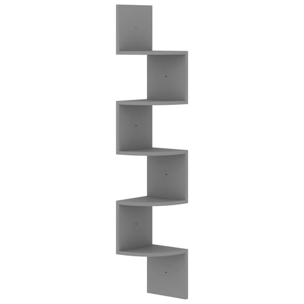 Graues Eckregal Francics 19x19x123cm (Holz)