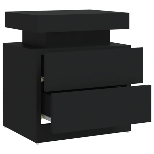 Schwarzer Nachttisch Janita 45x35x52cm (Spanplatte)