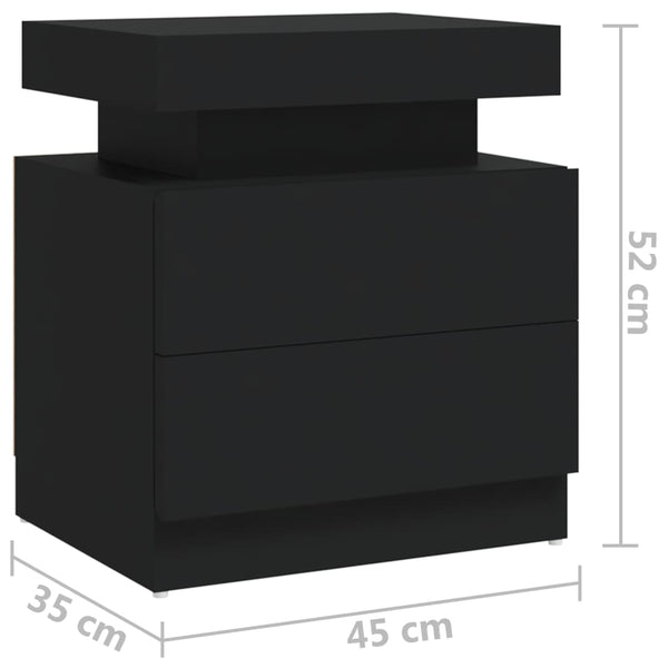 Schwarzer Nachttisch Janita 45x35x52cm (Spanplatte)