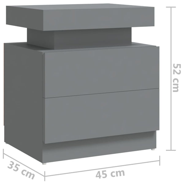 Grauer Nachttisch Janita 45x35x52cm (Spanplatte)