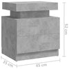 Betoninharmaa yöpöytä Janita 45x35x52cm (puinen)