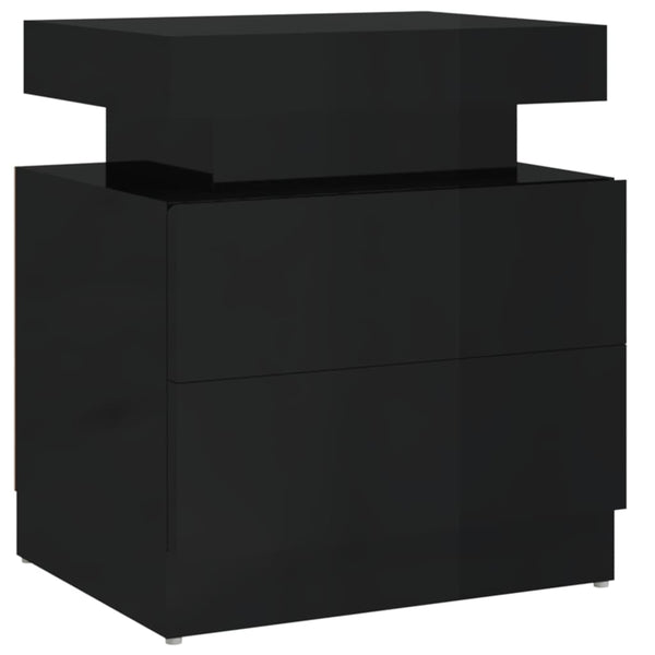 Nachttisch Janita schwarz 45x35x52cm (Hochglanz Spanplatte)