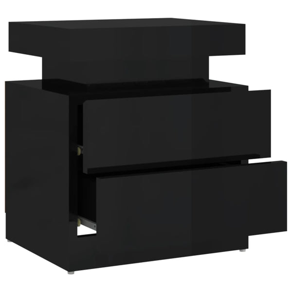 Nachttisch Janita schwarz 45x35x52cm (Hochglanz Spanplatte)