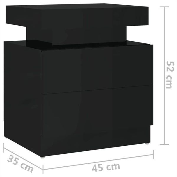 Nachttisch Janita schwarz 45x35x52cm (Hochglanz Spanplatte)