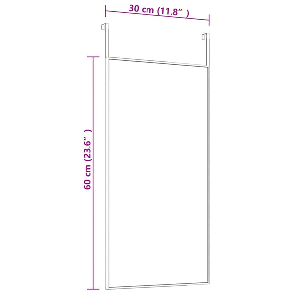 Schwarzer Türspiegel Vica 30x60cm (Glas und Aluminium)