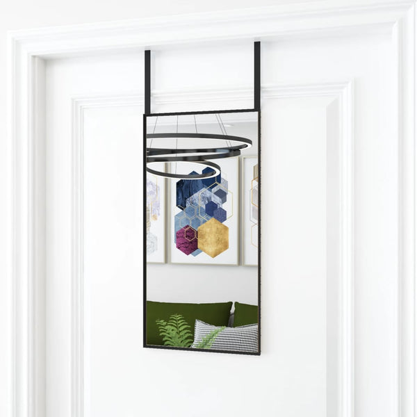 Schwarzer Türspiegel Vica 30x60cm (Glas und Aluminium)