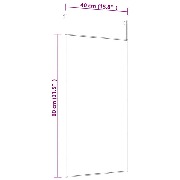 Schwarzer Türspiegel Vica 40x80cm (Glas und Aluminium)