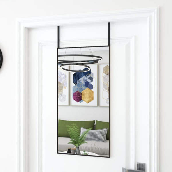Schwarzer Türspiegel Vica 40x80cm (Glas und Aluminium)