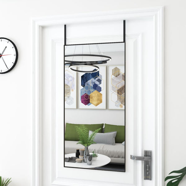 Schwarzer Türspiegel Vica 50x100cm (Glas und Aluminium)