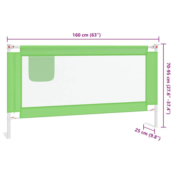Grünes Bettgitter Manor 160x25cm (Stoff)