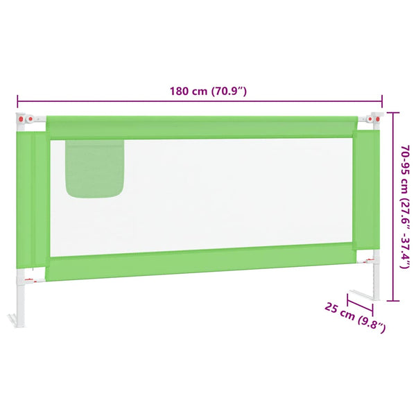 Grünes Rausfallschutzbettgitter Manor 180x25cm (Stoff)