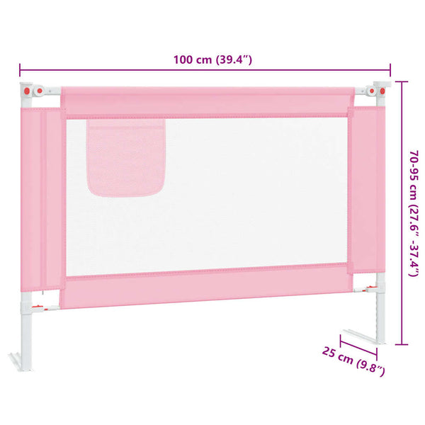 Pinkfarbenes Rausfallschutzgitter für Bett Manor 100x25cm (Stoff)