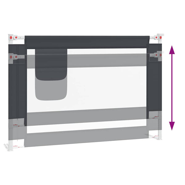 Dunkelgraues Sicherheitsgeländer für Bett Manor 100x25cm (Stoff)