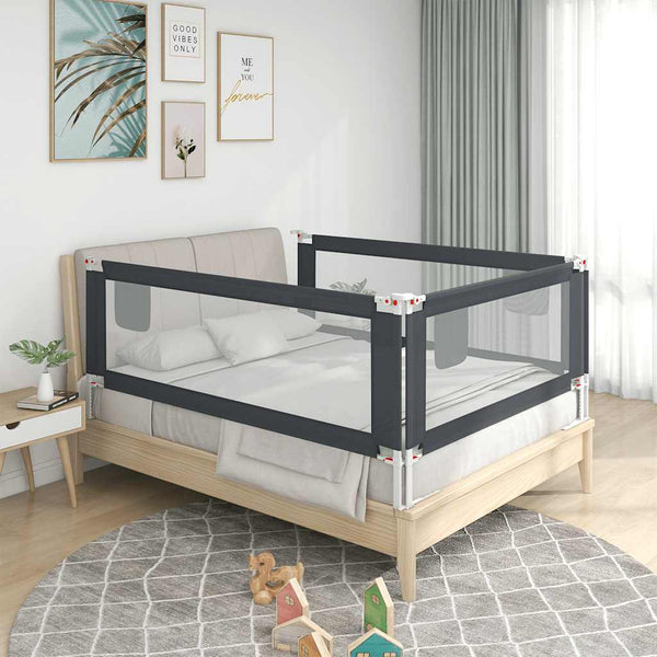 Dunkelgraues Sicherheitsgitter für das Bett Manor 200x25cm (Stoff)