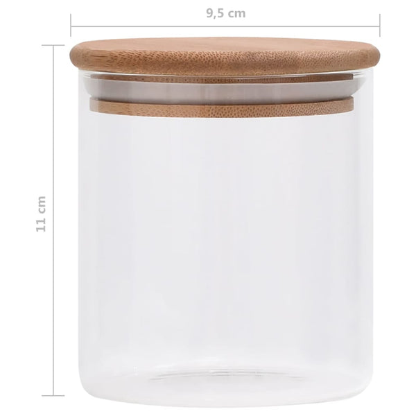 Mineta Glasvorratsdosen mit Bambusdeckel 600 ml (10 Stück)