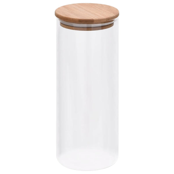 Lasiset säilytyspurkit bambukansilla Mineta 1000 ml (6 kpl)