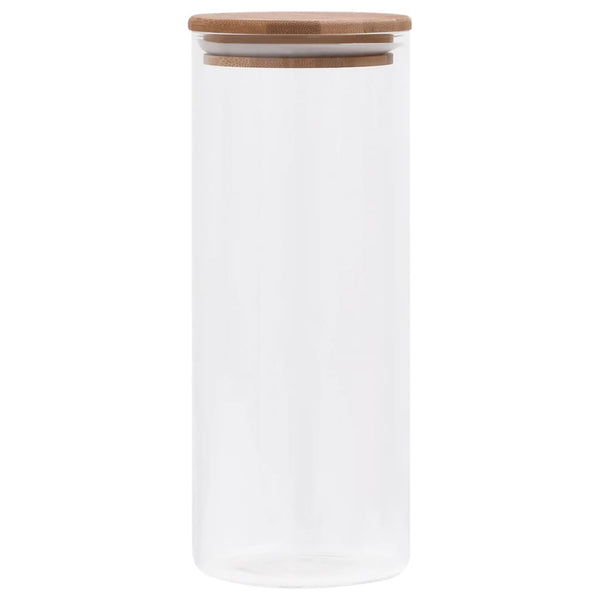 Lasiset säilytyspurkit bambukansilla Mineta 1000 ml (6 kpl)