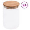 Gachi 800 ml Vorratsgläser aus Glas mit Bambusdeckel (4 Stück)