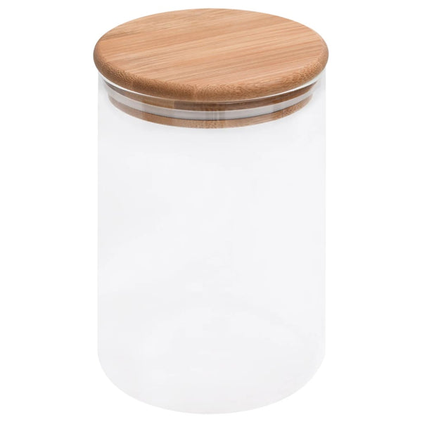 Gachi 800 ml Vorratsgläser aus Glas mit Bambusdeckel (4 Stück)
