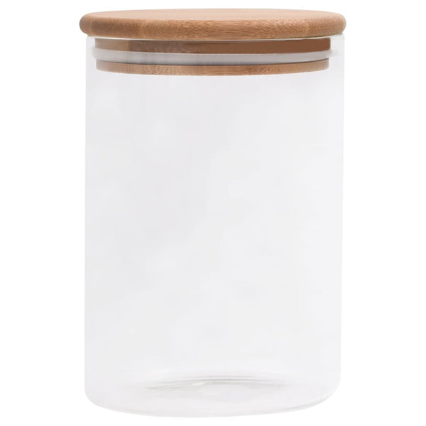 Gachi 800 ml Vorratsgläser aus Glas mit Bambusdeckel (4 Stück)