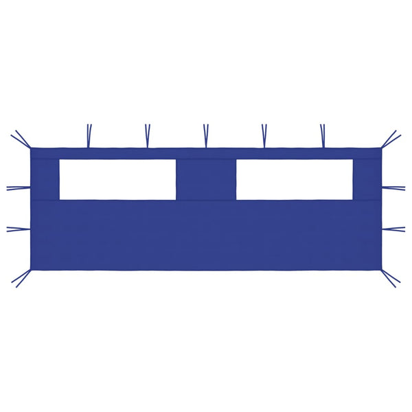 Blauer Pavillon mit Seitenwand und Fenstern Filotela 6x2 m
