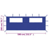 Blauer Pavillon mit Seitenwand und Fenstern Filotela 6x2 m