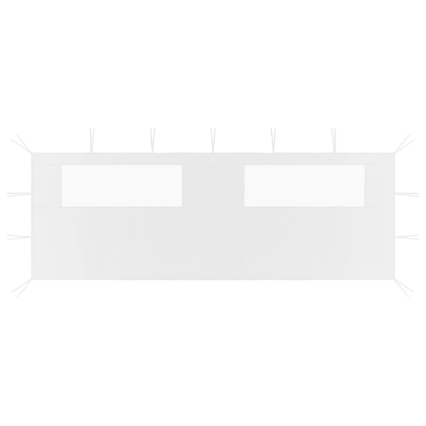 Seitenwand Filotela für Pavillon, weiß, mit Fenstern, 6x2 m