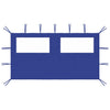 Blaue Seitenwand für Pavillon mit Fenstern Filotela 4x2 m