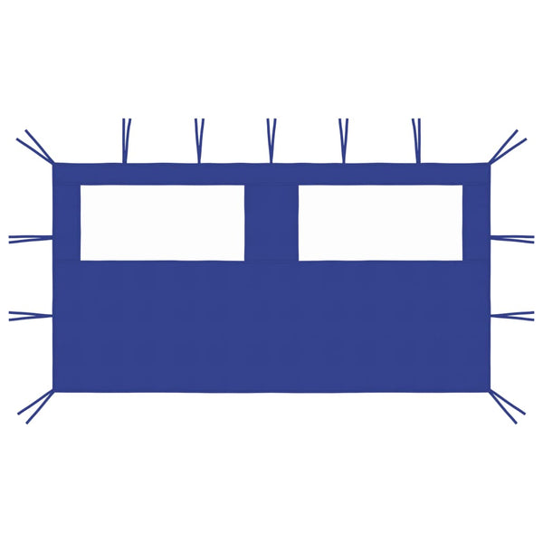 Blaue Seitenwand für Pavillon mit Fenstern Filotela 4x2 m