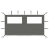 Anthrazitfarbene Pavillon-Seitenwand mit Fenstern Filotela 4x2 m (-315312)