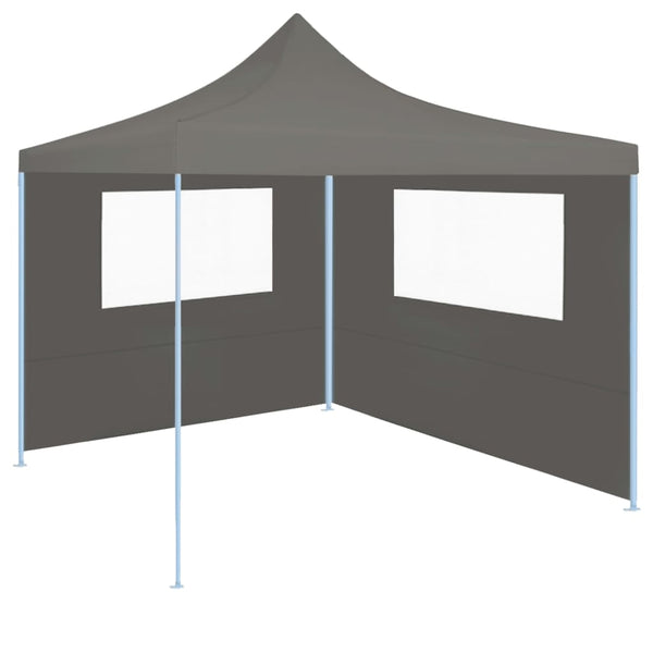 Anthrazitfarbene Pavillon-Seitenwand mit Fenstern Filotela 4x2 m (-315312)