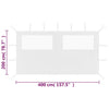 Weißer Pavillon-Seitenwand mit Fenstern Filotela 4x2 m (-315313)