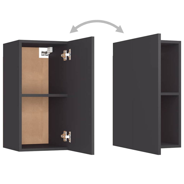 Graues TV-Möbel Resina 30,5x30x60cm (2 St. Holz)