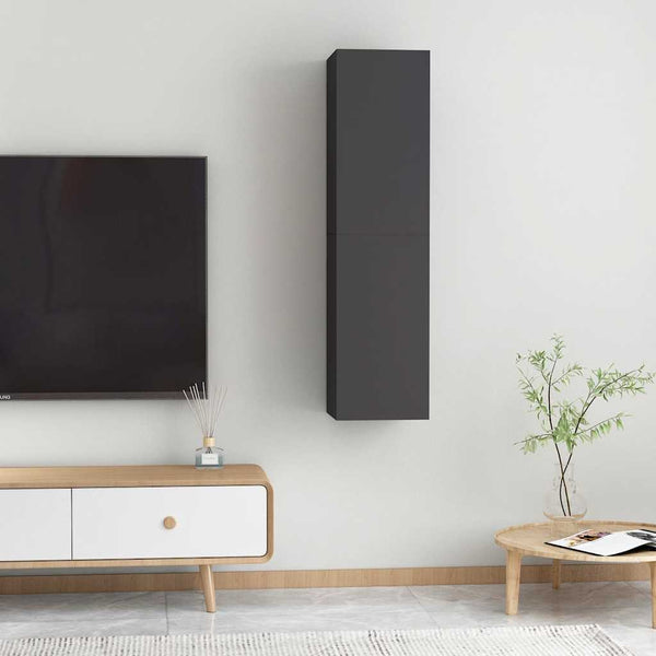 Graues TV-Möbel Resina 30,5x30x60cm (2 St. Holz)