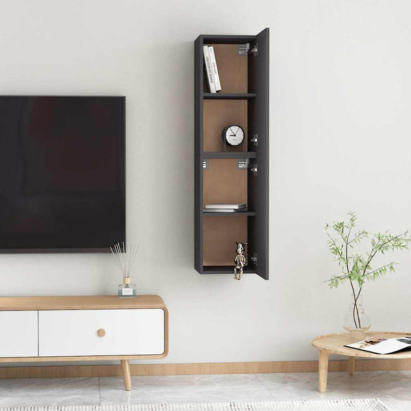 Graues TV-Möbel Resina 30,5x30x60cm (2 St. Holz)