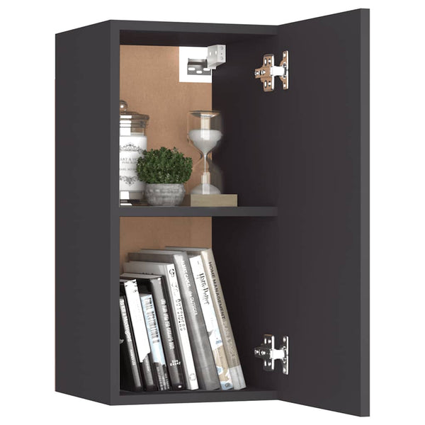 Graues TV-Möbel Resina 30,5x30x60cm (2 St. Holz)