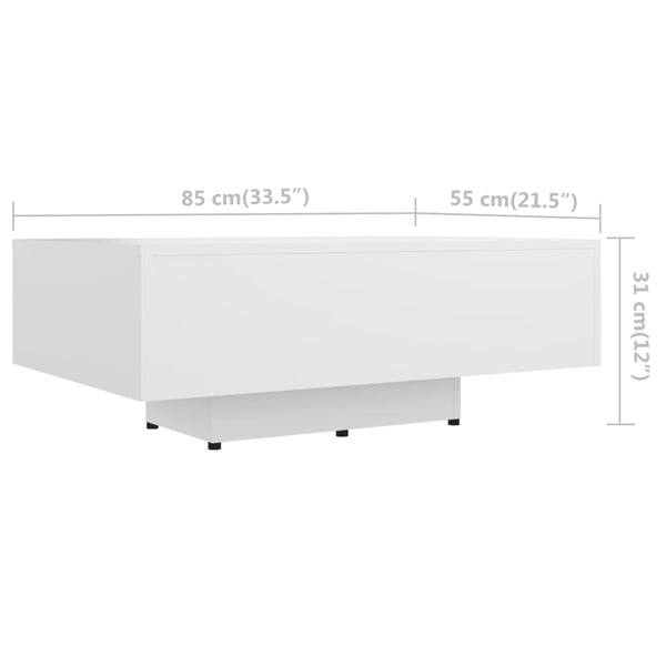 Couchtisch Carlene weiß 85x55x31cm (Holz)